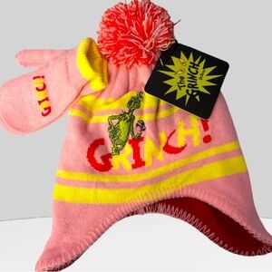 The Grinch hat and mitten matching set